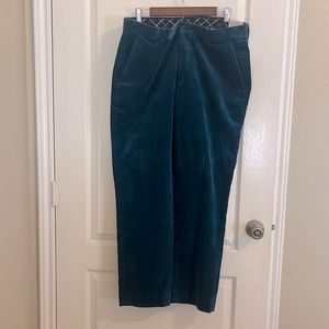 NWT BROOKS BROTHERS Men’s Teal CLARK FIT Wide-Wale Corduroy Pants Size 38” X 30”